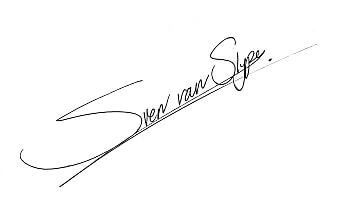 handtekening Sven van Slijpe in het voorwoord handtekening Sven van Slijpe